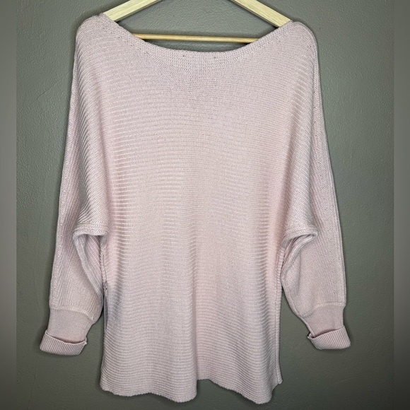 Boston Proper Women's Soft Pink Off the Shoulder Knit Sweater Size Large Preppy - Picture 10 of 16
